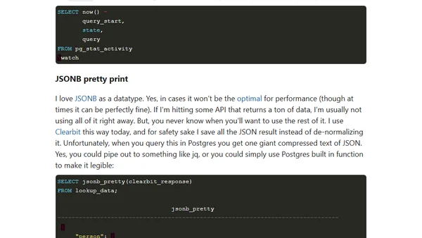 Simple but handy Postgres features