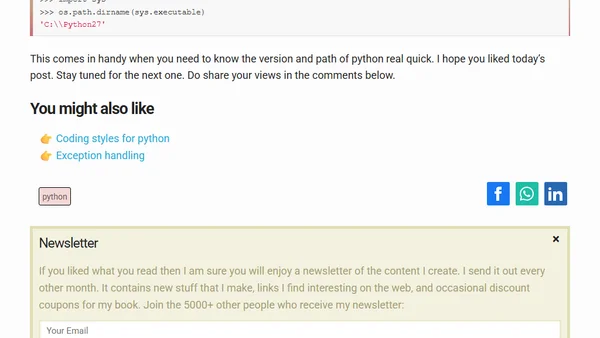 Python install location and version