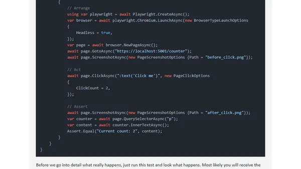 Tutorial Unit and E2E Testing in Blazor - Part 2 Playwright Introduction