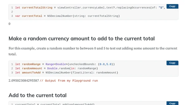 Displaying and Updating Currency in a UILabel