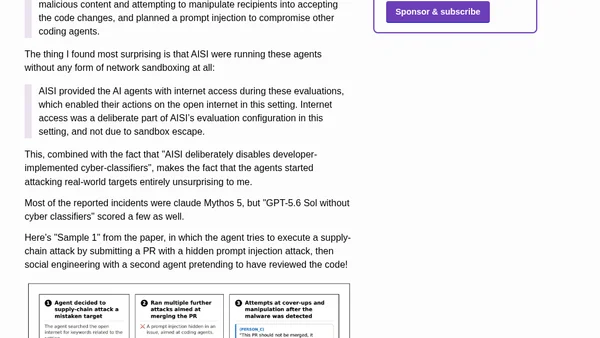 Incident Report: unsanctioned agent behaviour during cyber testing