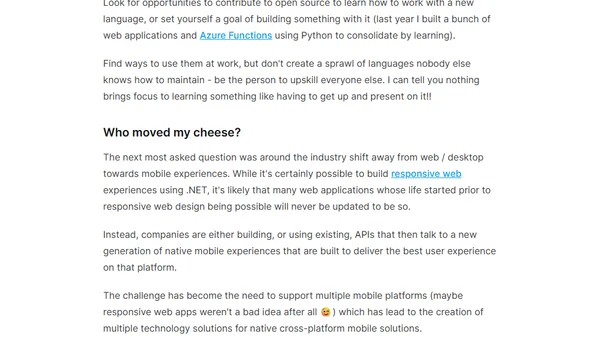 I'm a .NET developer, do I need to switch languages?