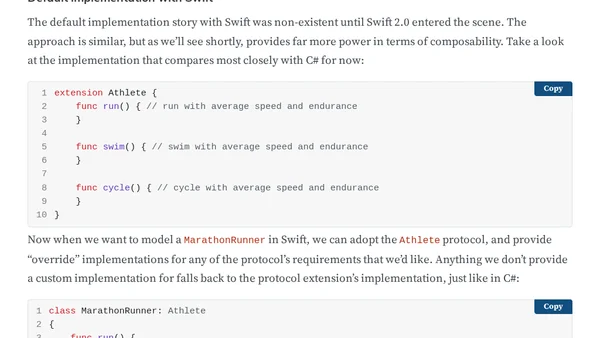 Analyzing Swift Protocol Extensions and C# Abstract Classes