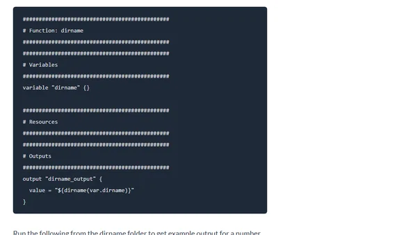 Terraform - FotD - dirname()