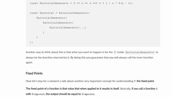Y: The Most Beautiful Idea in Computer Science explained in JavaScript