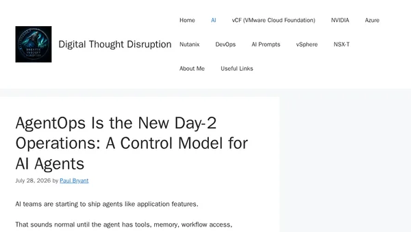 AgentOps Is the New Day-2 Operations: A Control Model for AI Agents