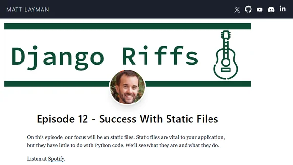 Episode 12 - Success With Static Files