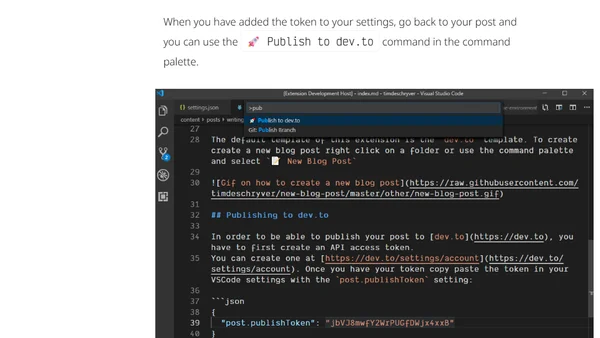 Writing a dev.to blog post with VSCode