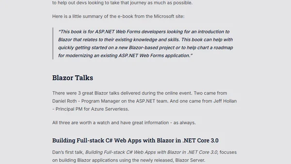 Blazor Roundup From .NET Conf 2019