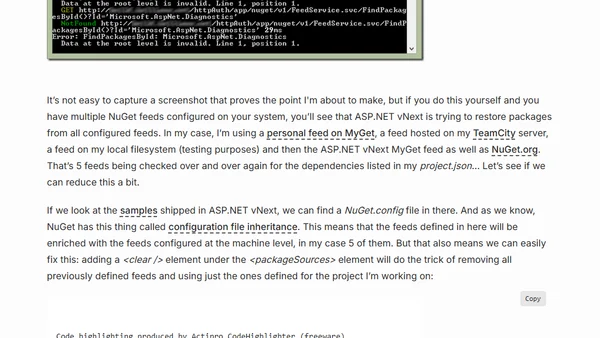 Speeding up ASP.NET vNext package restore