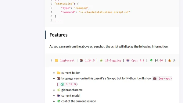 Claude Code Status Line Script