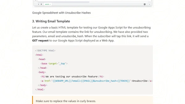 Add Unsubscribe link in emails using Google Apps Script