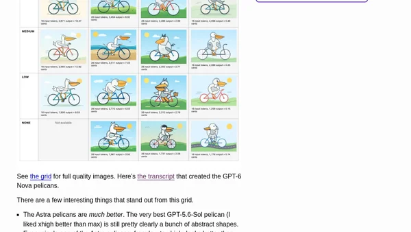 The Pelican comparison grid for Astra is pretty interesting