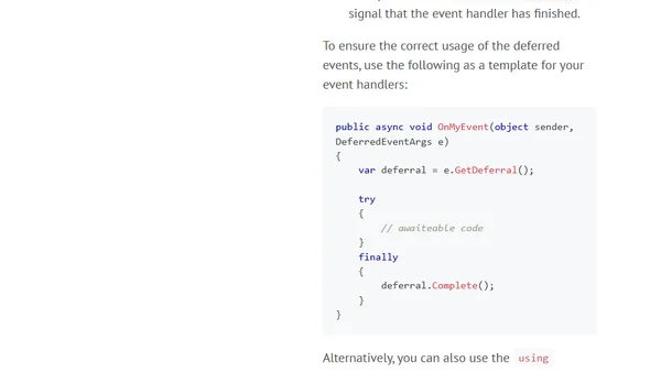 Await your event handlers completion with Deferred Events
