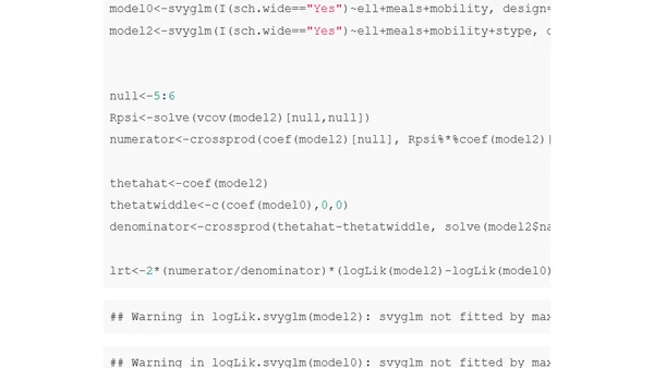 The missing test in survey regression models