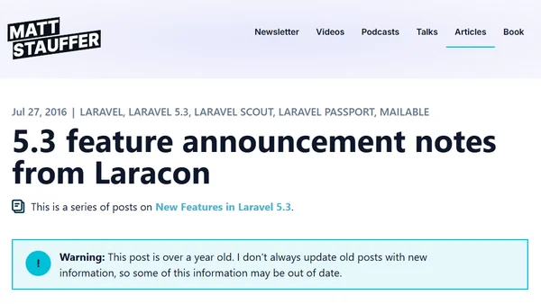 5.3 feature announcement notes from Laracon