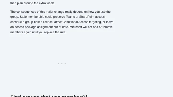 The memberOf rule operator is ending for dynamic Groups in Entra
