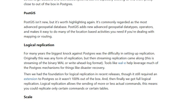 Why use Postgres (Updated for last 5 years)