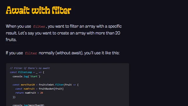 JavaScript async and await in loops