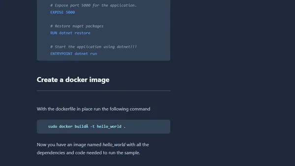 Step by step: ASP.NET Core on Docker