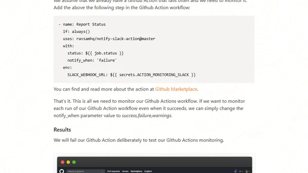 Send Slack notification when Github Actions fails