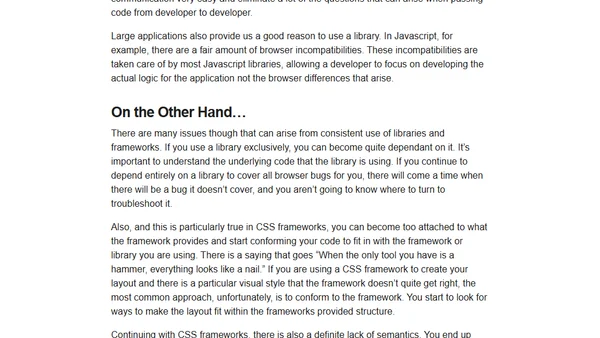 Libraries and Frameworks