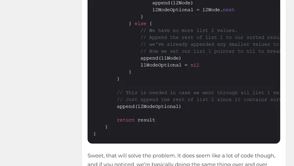 Merge Two Lists - Iterative & Recursive Solutions | The Swift Dev Blog