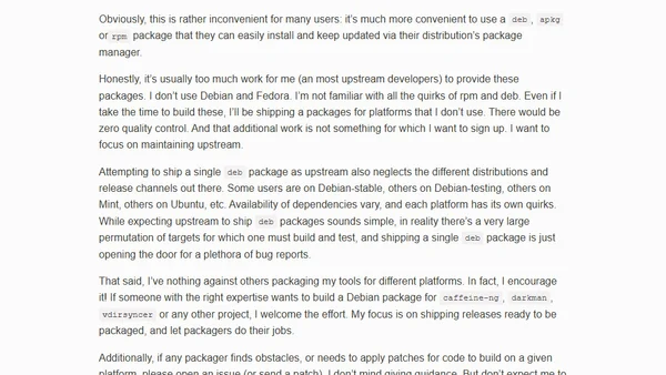 My packaging policy