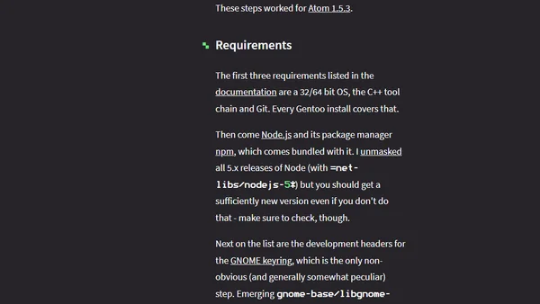 Building Atom On Gentoo