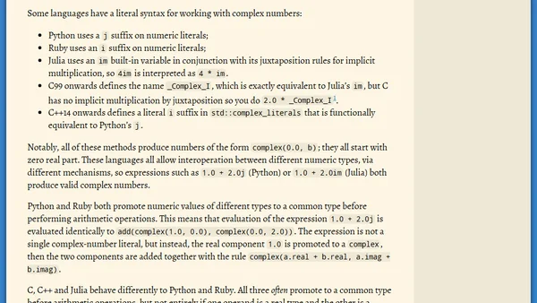 Signed zeroes and complex literals
