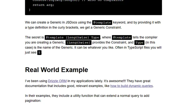 TS Generic Constraints in JSDocs Syntax