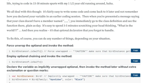 Swift Optionals?  Don’t Forget to Unwrap!