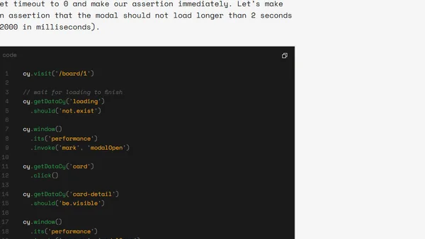 Testing frontend performance with Cypress
