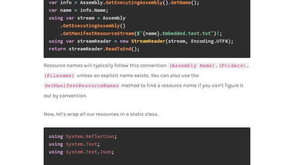 How To Use Embedded Resources in .NET