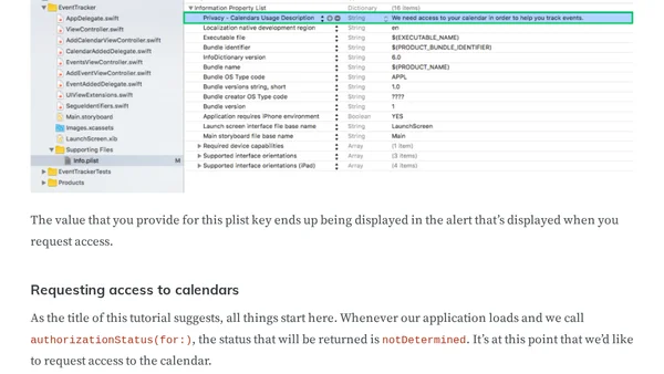Beginner’s Guide to Event Kit in Swift – Requesting Permission