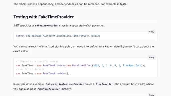TimeProvider and the End of Untestable DateTime.Now