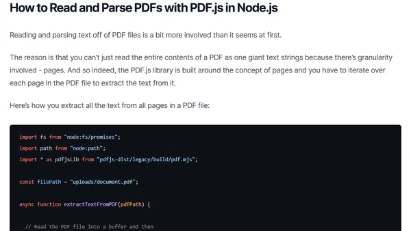 How to Read and Parse PDFs with PDF.js and Create PDFs with PDF Lib in Node.js