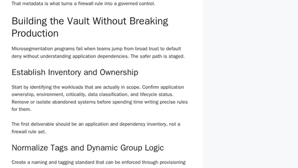 The NSX Microsegmentation Vault: Protecting Every Workload with Distributed Firewall Policy
