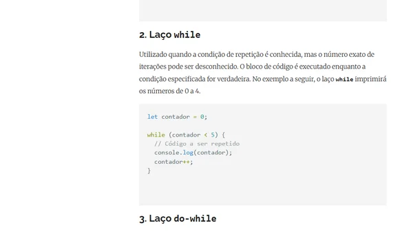 Estrutura de Repetição em JavaScript