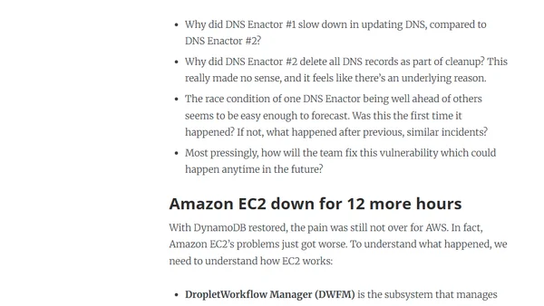 What caused the large AWS outage?