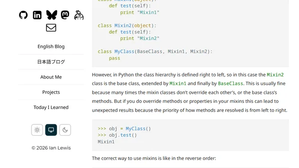 Mixins and Python