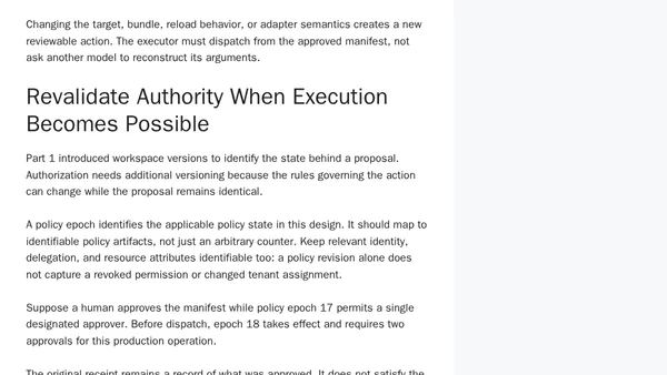 AI Agent Governance: Evidence Is Not Authority