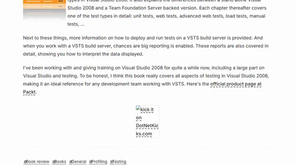 Book review: Software Testing with Visual Studio Team System 2008