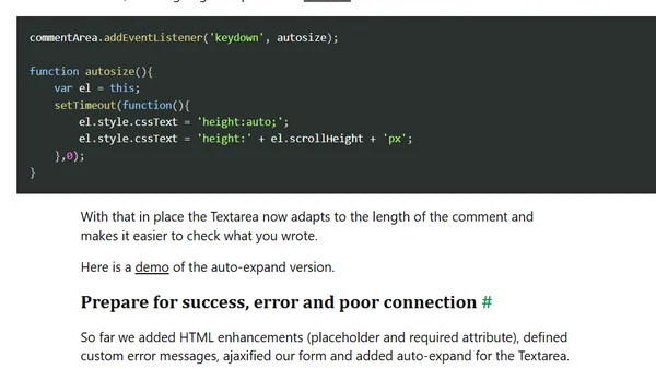 Enhancing a comment form - From basic to custom error message to BackgroundSync