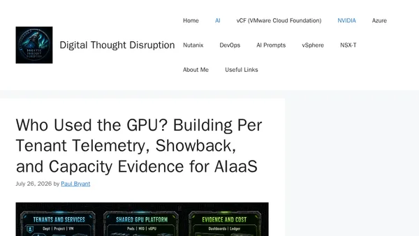 Who Used the GPU? Building Per Tenant Telemetry, Showback, and Capacity Evidence for AIaaS