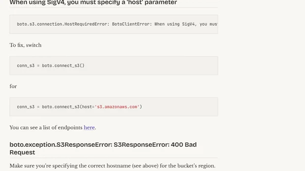 boto / S3 errors