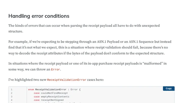 Receipt Validation –  Parse and Decode a Receipt with Swift