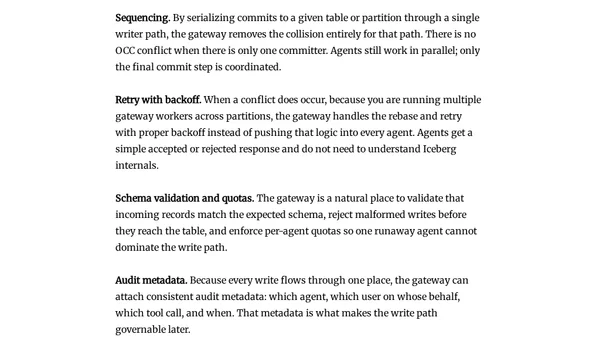 Iceberg Concurrency for AI Agent Writes