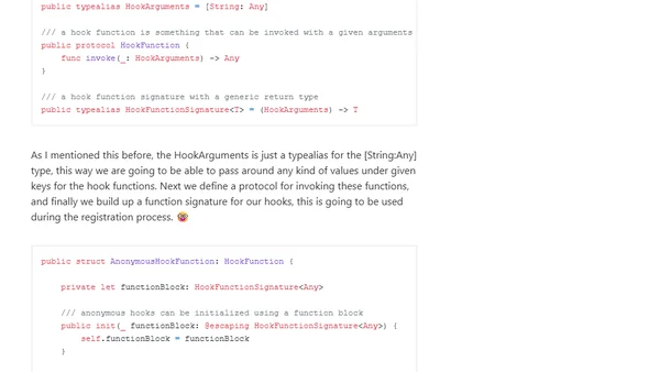 Event-driven generic hooks for Swift