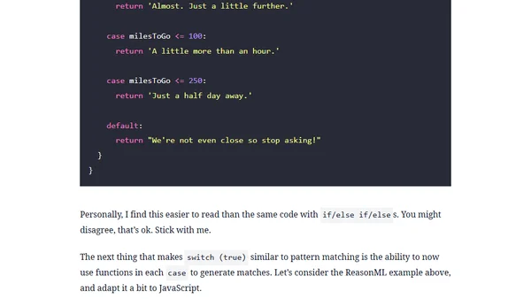 Pattern Matching in JavaScript